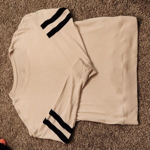 American Eagle striped sleeve soft & sexy plush sweater size large